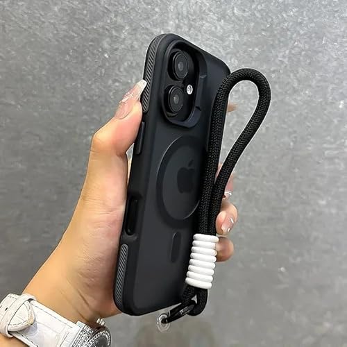 �X�g���b�v�t���}�b�g�d�b�P�[�X iPhone 16e Se4 16 15 14 13 12 11 Pro Max Plus �}�O�l�b�g���o���p�[�o�b�N�P�[�X�J�o�[ (iPhone 13 Pro Max/�u���b�N)