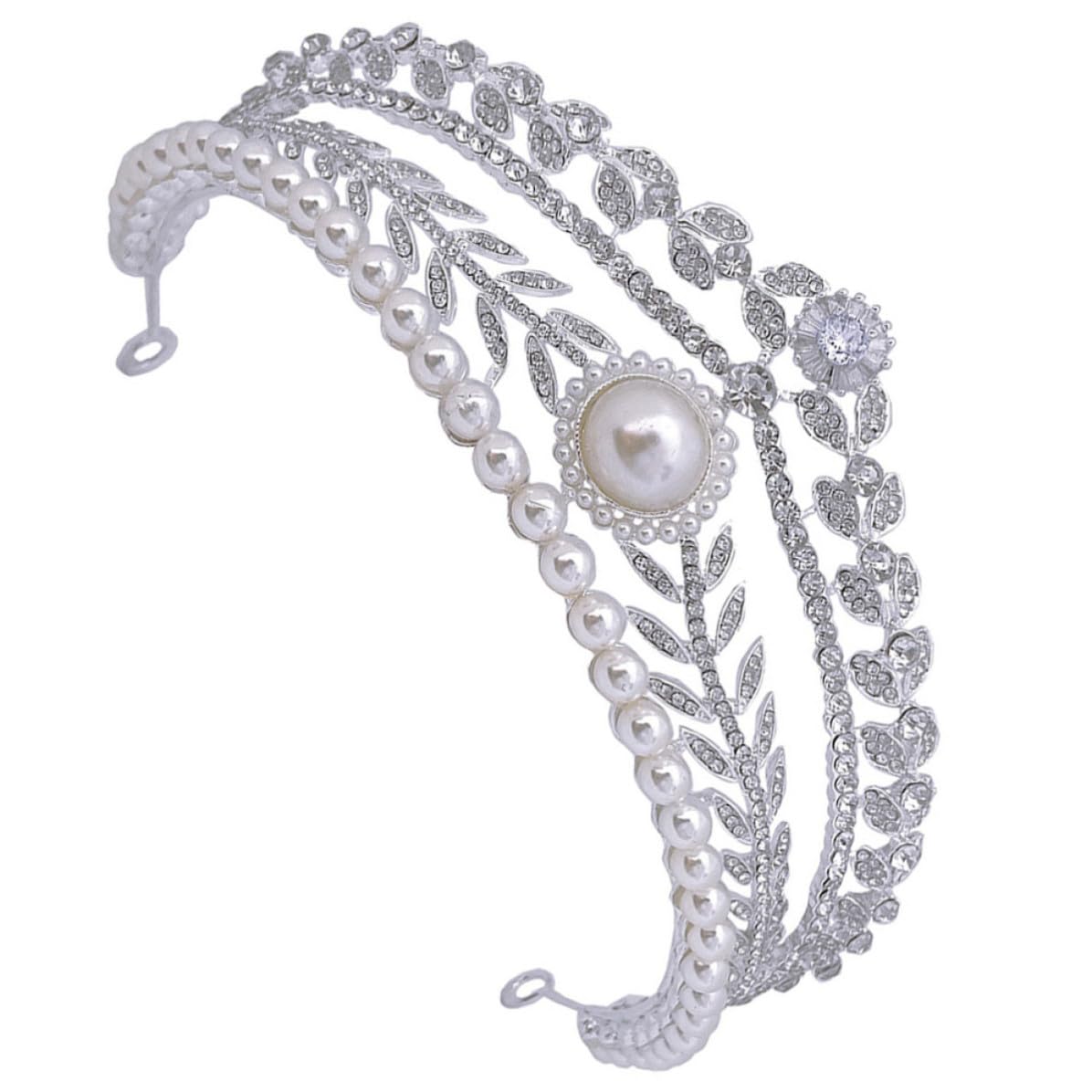 Tiara boda nupcial KICHOUSE para fijar el velo con elegancia y perlas 8