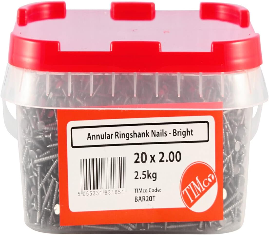 TIMco BRIGHT ROUNDSHANK NAILS (2.5kg TUB) 65 x 3.35