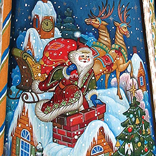 G. Debrekht Carved Wood And Hand-Painted Special Delivery Santa, 14" #TOP3
