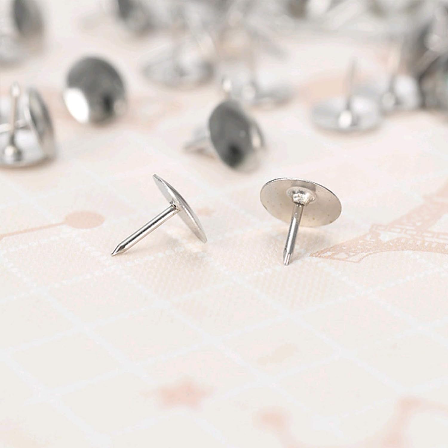 Schneespitze 600 Pcs Silver Upholstery Nails Furniture Nails Upholstery Tacks 10 by 8 mm Pins Furniture Thumb Tack with Plastic Box Furniture Tacks - Image 5
