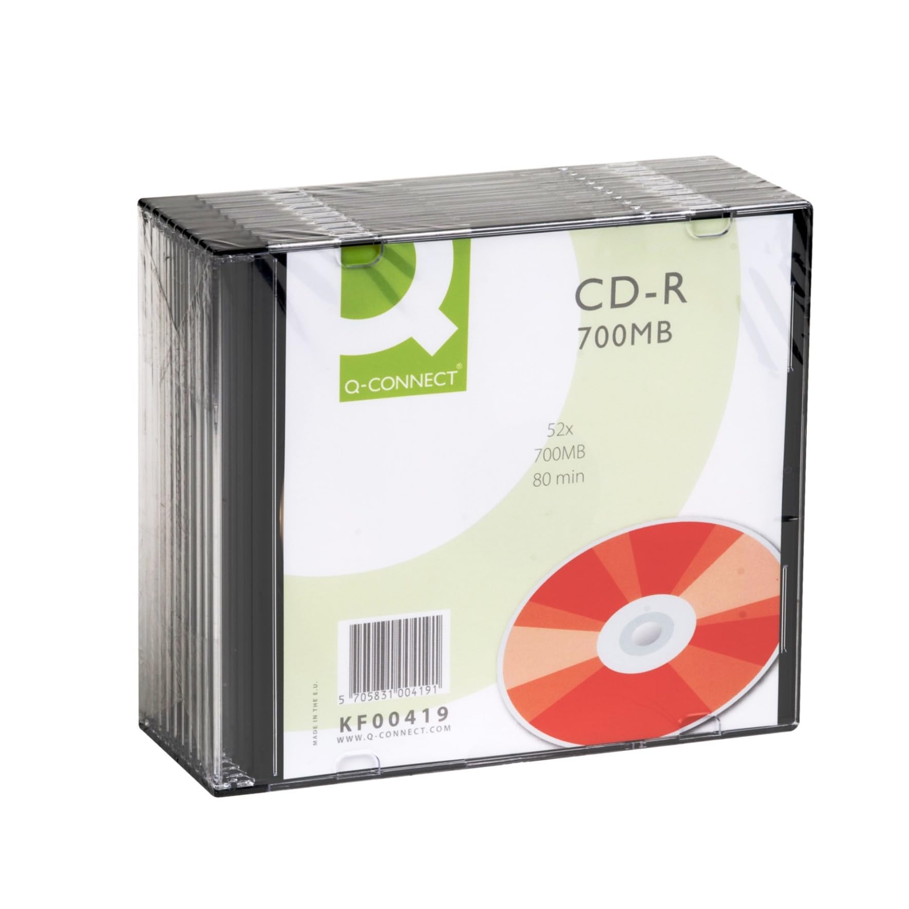 Q-Connect CD-R 700MB/80minutes in Slim Jewel Case (Pack of 10)