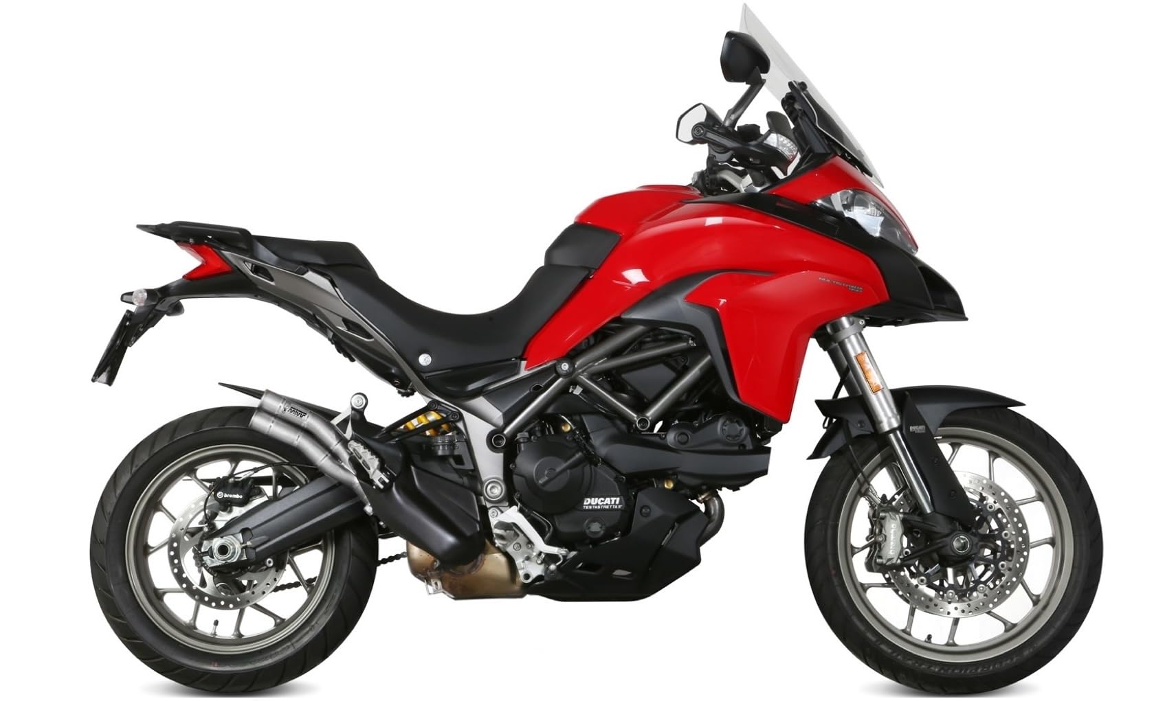 mivv scarico omologato cat-oem double gun inox compatibile con ducati multistrada 950 / s 2017 2018 2019 2020 2021 mototopgun