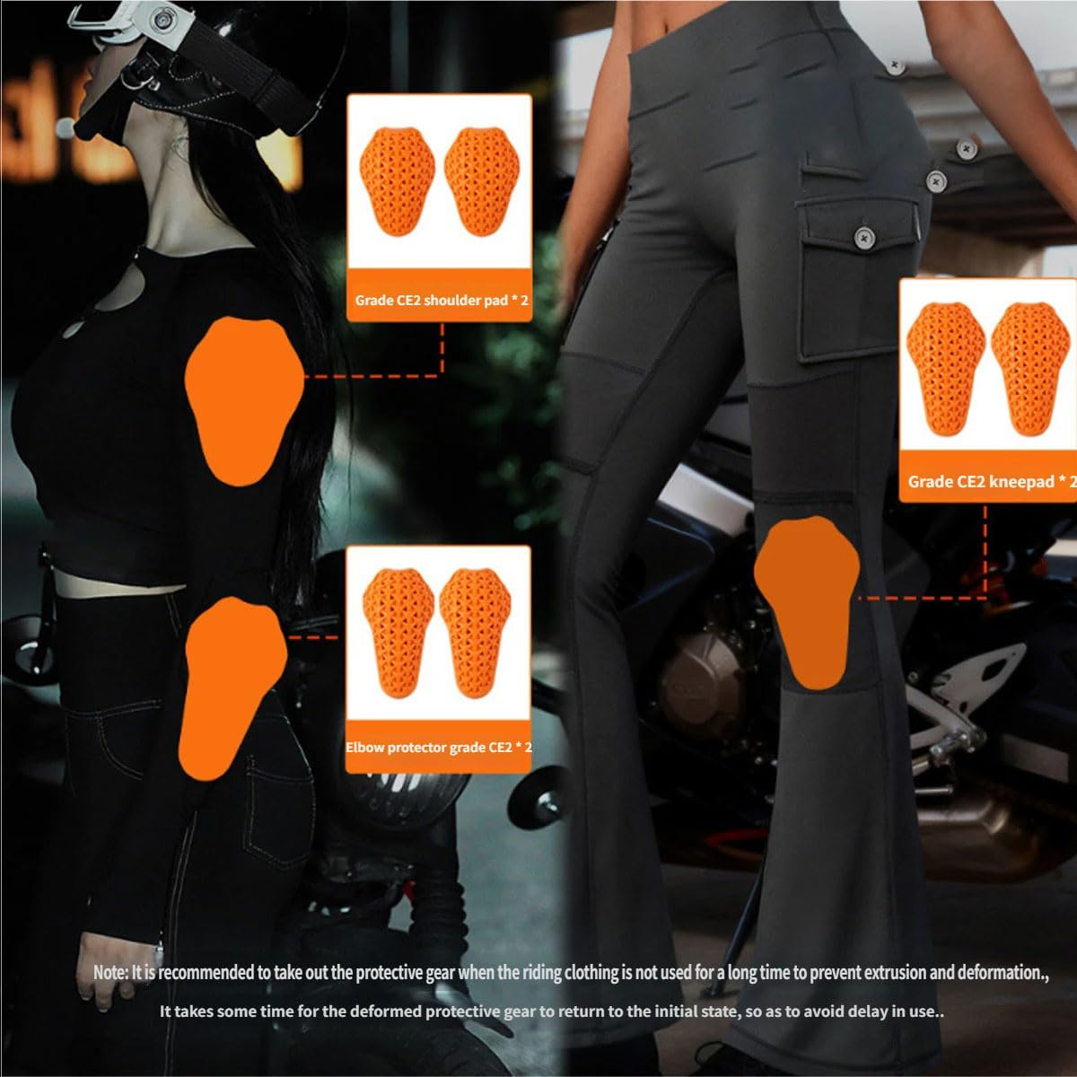 Damen Motorradjacke und Hose CE Protektoren Mesh Motorrad Jacken Set | Atmungsaktive Schutzbekleidung mit Herausnehmbaren Protektoren, Slim Fit Jacke für Sommer Motorrad, Roller und Touren