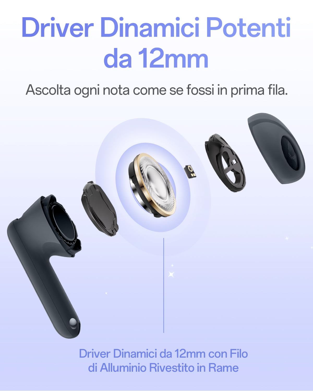 OPPO Enco Air5s Auricolari wireless semi-in-ear con cancellazione rumore adattiva, tre microfoni per chiamate IA nitide, Bluetooth 6.0, autonomia totale 48 ore con custodia ricarica, Lunar White