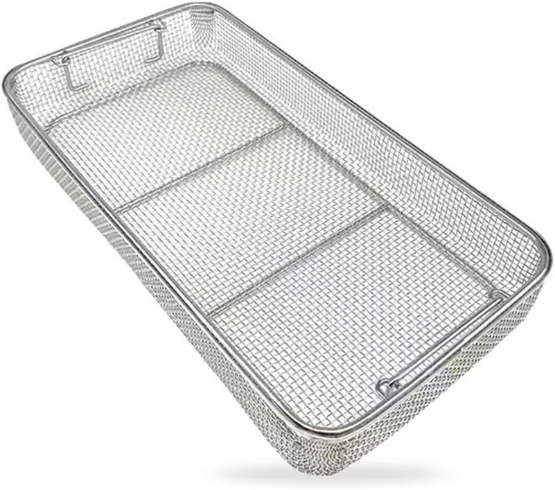 304 Stainless Steel Sterilization Tray for Surgical Medical Dental Instruments - Durable Mesh Basket for Effective Instrument Cleaning