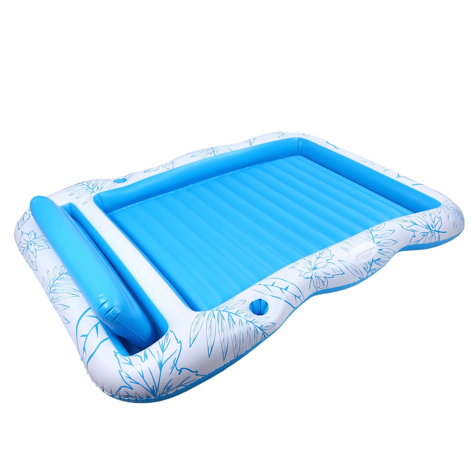 Tumbona Inflable para Piscina De Bronceado, Almohada Incorporada, Tamaño para Dos Personas, PVC Engrosado, Portátil, Multifuncional, para Playa, Piscina, Relajación Al
