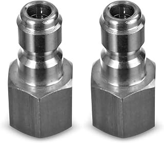 Pressure Washer Quick Connect Fittings by ESSENTIAL WASHER, Stainless Steel 1/4 Inch Female NPT Pressure Washer Plug - Set of 2, Works with Most Stainless Steel or Brass Pressure Washer Couplers