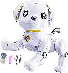 Animal de estimação do cão do robô de controle remoto, função de voz do cão do robô inteligente programação interativa filhote de cachorro robótico