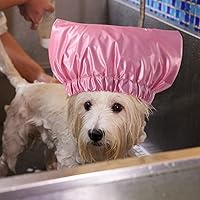 Vista 6 de Leadigol Gorro de baño para perros, gorros de ducha para gatos y mascotas pequeñas, protector de gotas para los oídos, gorro de ducha impermeable