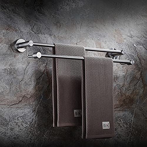 Double serviette à serviette étagère murale en acier brossé avec rangement
