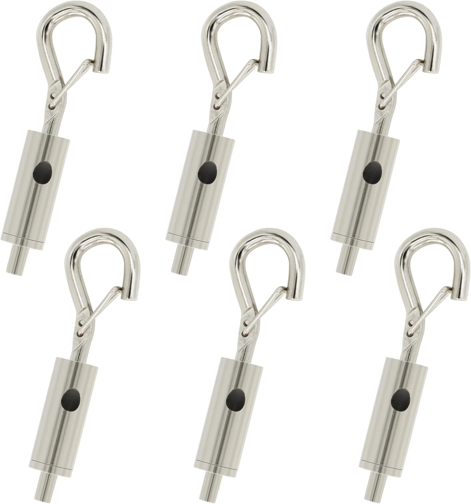 YQL Portable Hook & Eye Turnbuckle Tension for 1/16-3/32 Galvanized /304/316 Stainless Steel Cable Guide Wire Rope light hanging Suspension Accessories Pack-6