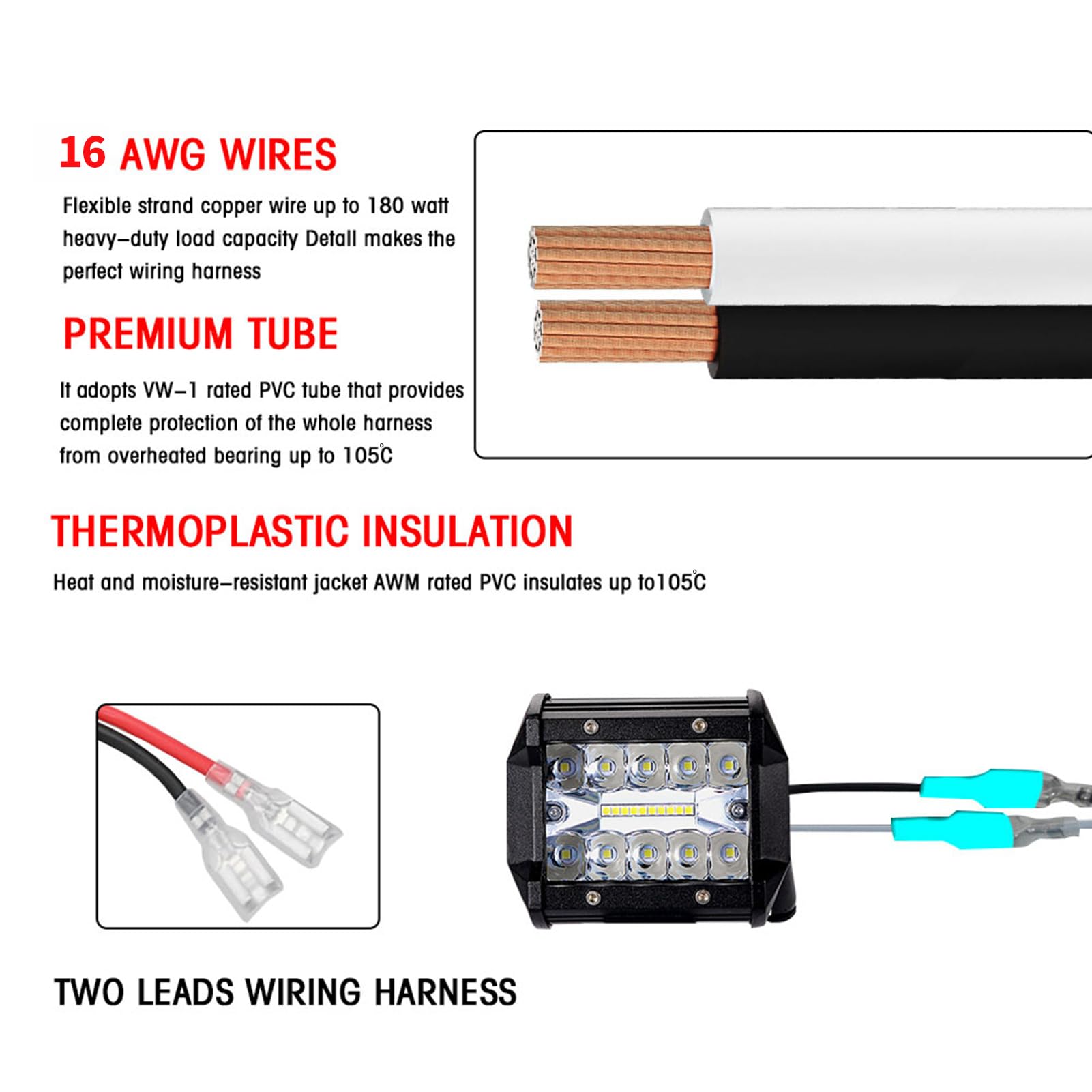 Amazon.co.jp: Hosioe LED ライトバー配線ハーネスキット、300W 2