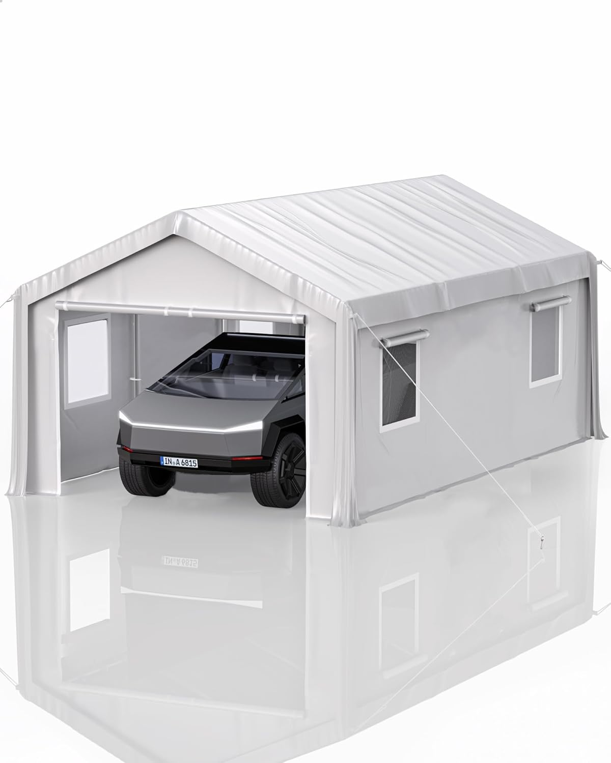10 x 20x 10 Portable Garage, Heavy Duty Carport with 180G Side Walls, Front and Rear Doors, Car Shelter for Trucks, Boats, and SUVs - White 10 x 20x 10 Portable Garage, Heavy Duty Carport with 180G Side Walls, Front and Rear Doors, Car Shelter for Trucks, Boats, and SUVs - White
