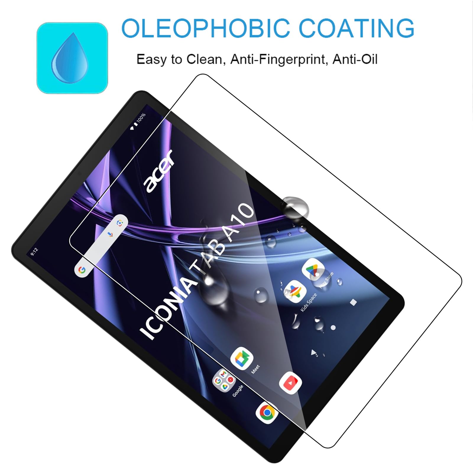 Acer Iconia Tab A10 Pellicola Protettiva Vetro Temperato 9H 10.1 Pollici 2 Pezzi