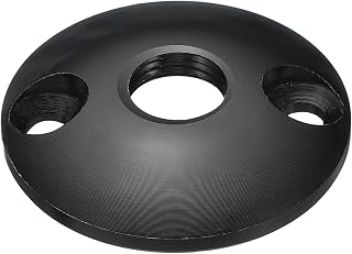 PATIKIL M10 Microphone Flange Mount, Female Thread Nut Screw Round Base Table Mounting for Microphone Gooseneck Hose Adapter, Aluminum Black