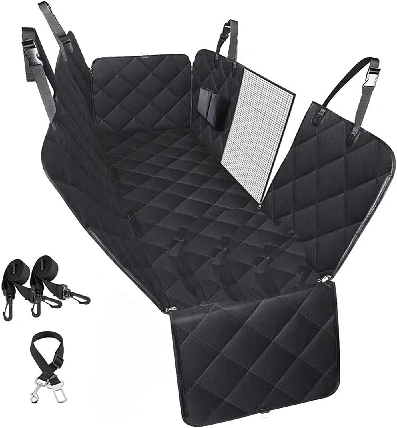 MadongJ Dog Car Seat Cover for Volvo XC60 II Hybrid 2018-2023, Rear Seat Covers Back Seat Cover Scratch Proof Nonslip Dog Seat Protector Cover,Black/A