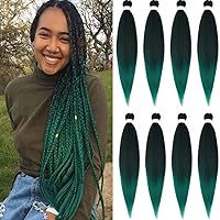 Vista 71 de Cabello trenzado preestirado de 30 pulgadas, 8 paquetes de extensiones de cabello profesional sintético trenzado de ganchillo suave textura Yaki