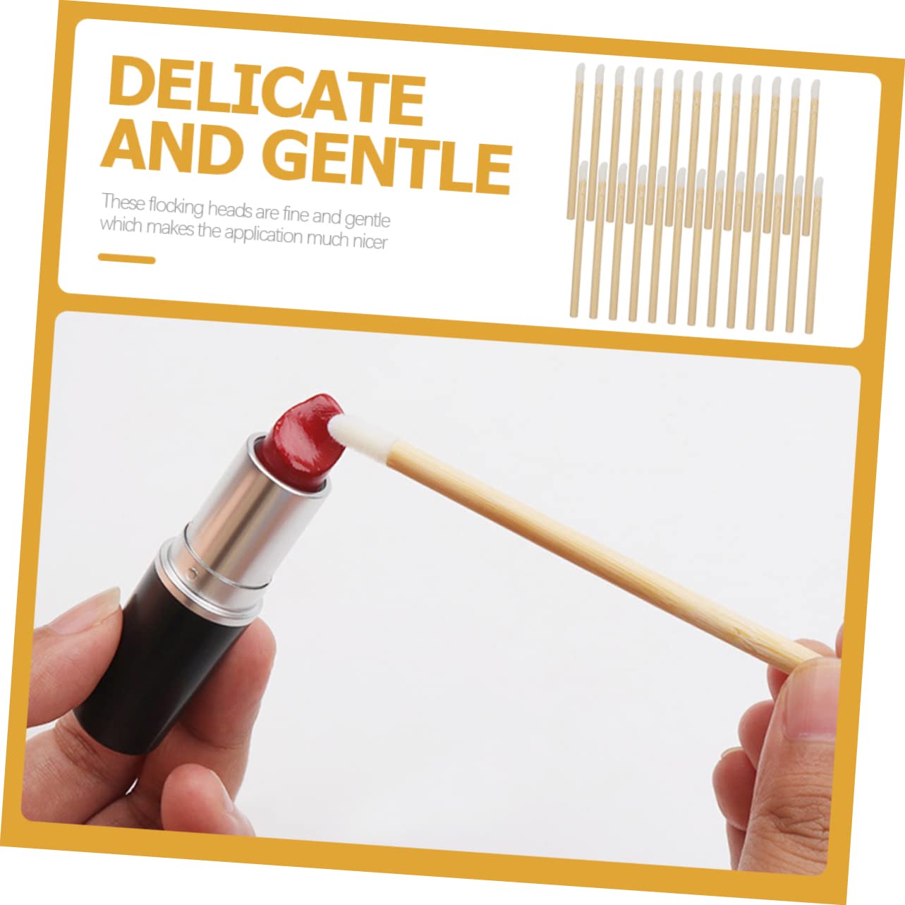 TOVINANNA Makeup Lip Cosmetic Lip Wands 100pcs Wooden Single Use Ideal for Daily and Professional Use