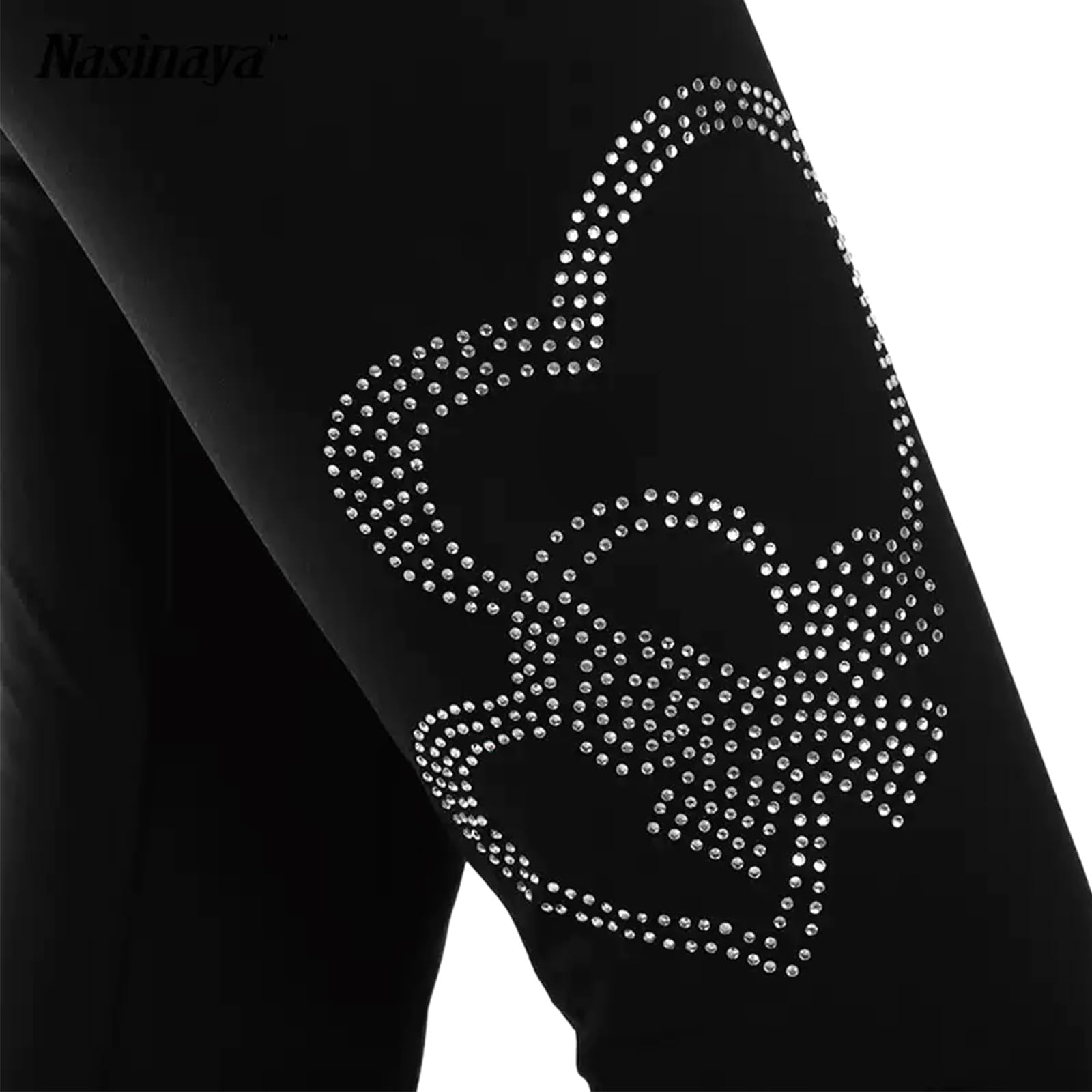 Pantaloni Pattinaggio Donna Teen Strass Bootcut Training | Tessuto elasticizzato liscio, vita ampia e fondo sopra pattino aiutano movimenti fluidi su pista e in studio.
