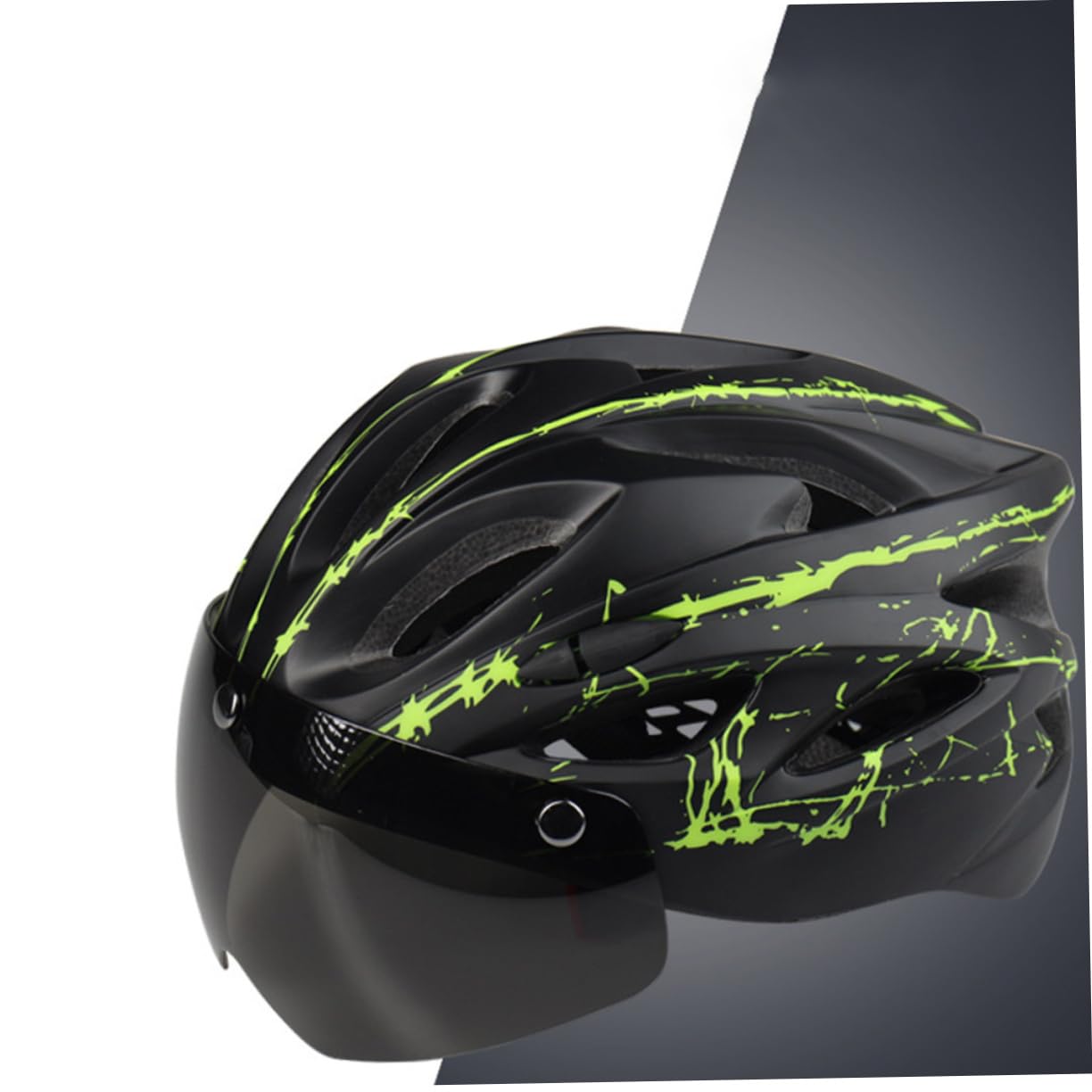 Casco de Bicicleta con Gafas Magnéticas, Transpirable, Pc, Negro