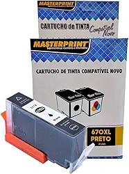Cartucho de Tinta Compatível para 670xl 670 Marca Masterprint para 3525 4615 4625 5525 6520 6525 Preto 21,6ml