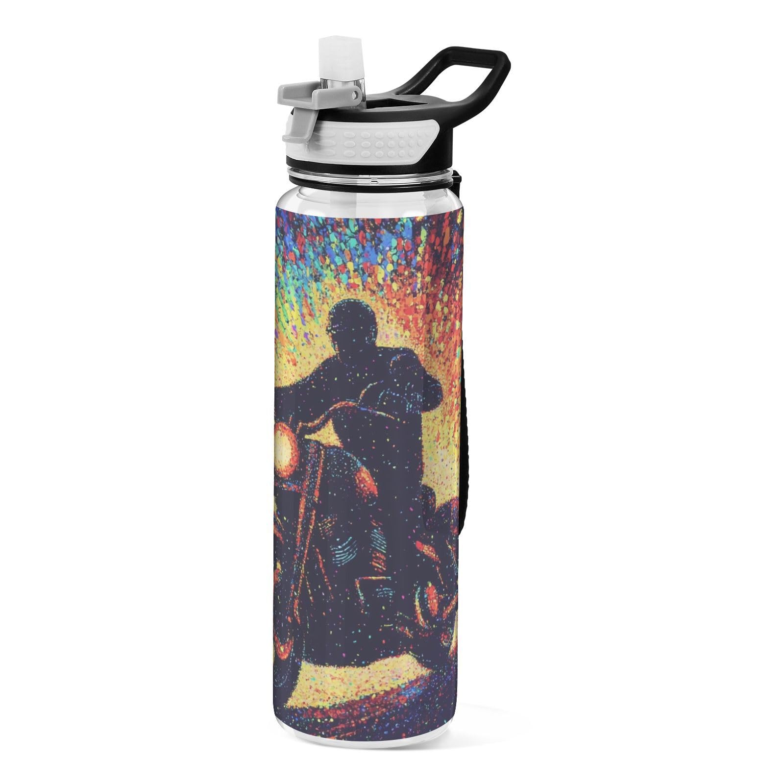 Bouteille d'eau moto de 887 ml arc-en-ciel pour vos sorties camping