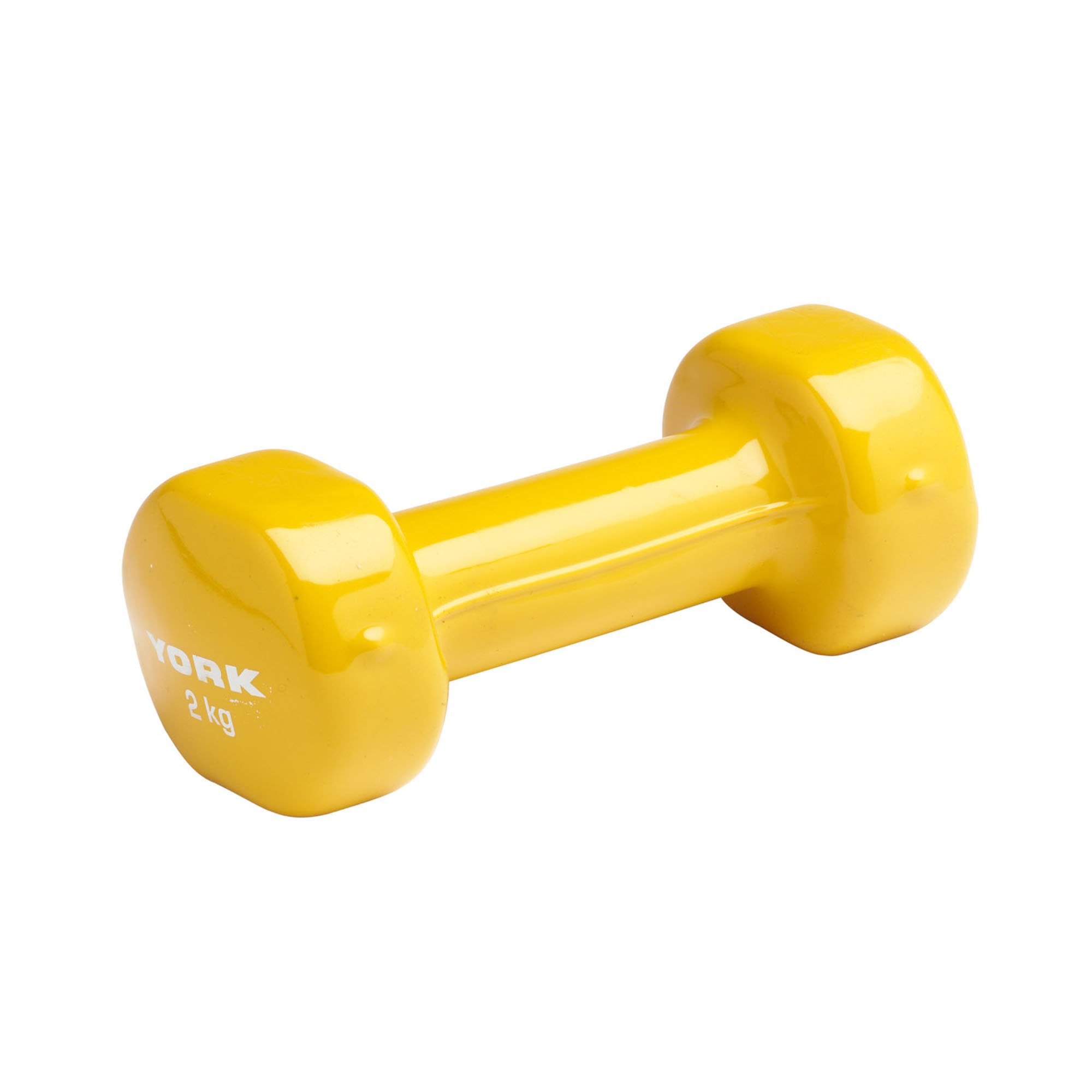 York Fitness Single Vinyl Dipped Dumbbell (Fitbell), Yellow, 2 Kg