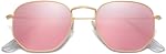 SOJOS Small Square Polarized Sunglasses for Men and Women Polygon Mirrored Lens SJ1072