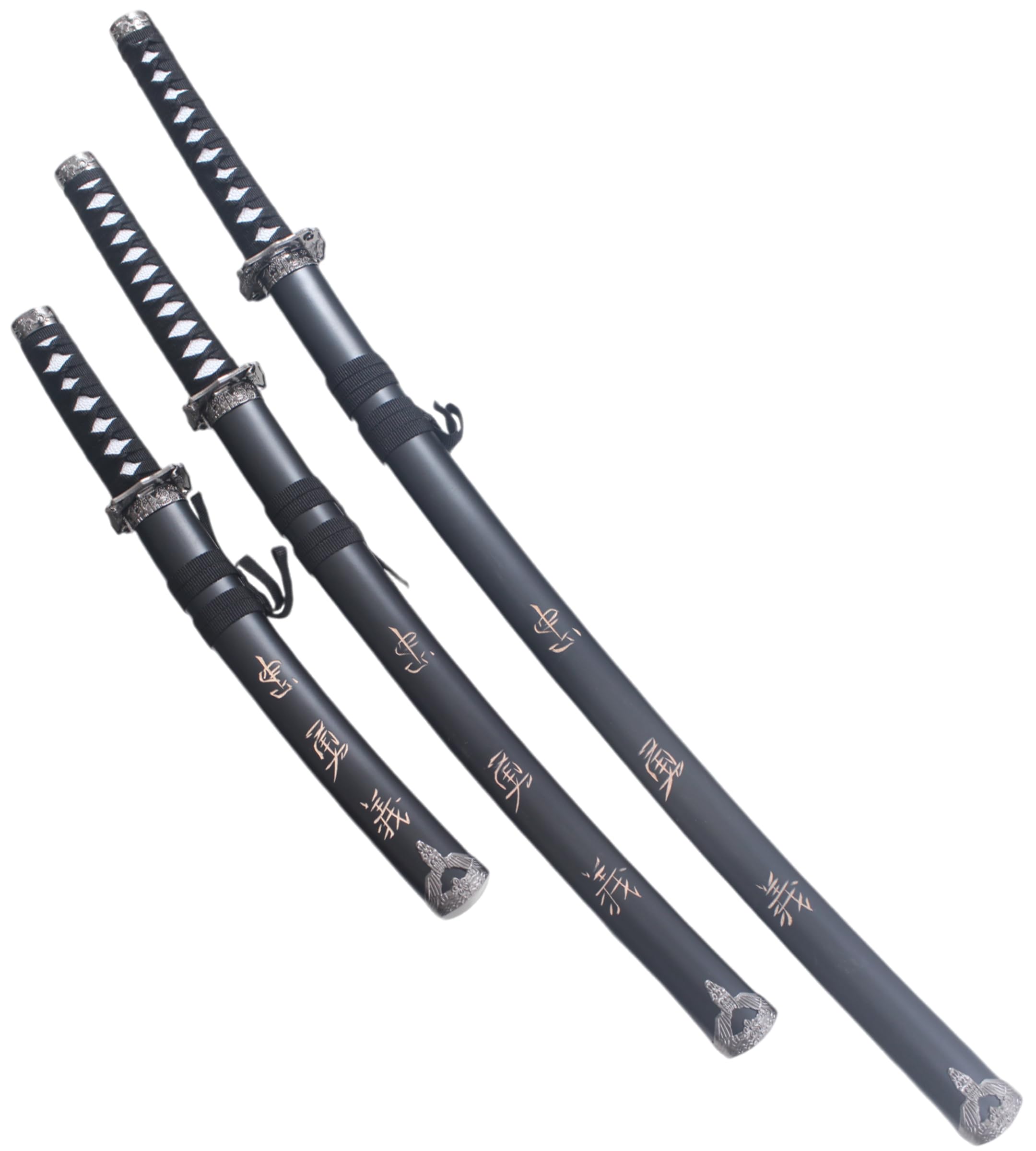 Set 3 Katanas en Bois Lame en Bois Katana Wakizashi Tanto Epee Sabre Katana Japonais Katana Le Dernier Samourai Decoration Cosplay + Presentoir