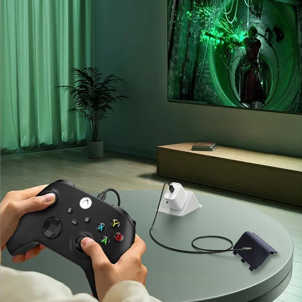 OSTENT Rechargeable Battery Pack and USB Charger Cord for Microsoft Xbox One Controller