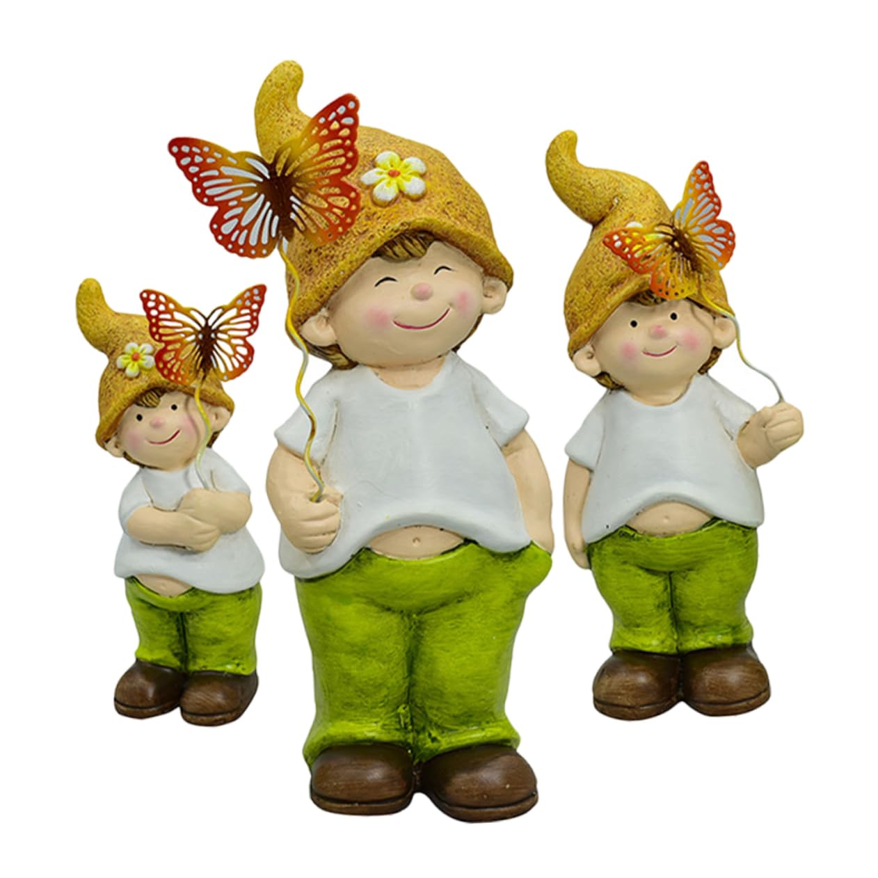 BESPORTBLE 3kawałki Urocza Figuryna Gnomów Ceramicznych Ozdoba Do Ogrodu Idealna i Trawnik Kreatywny Element Dekoracyjny Do Przestrzeni Zewnętrznych