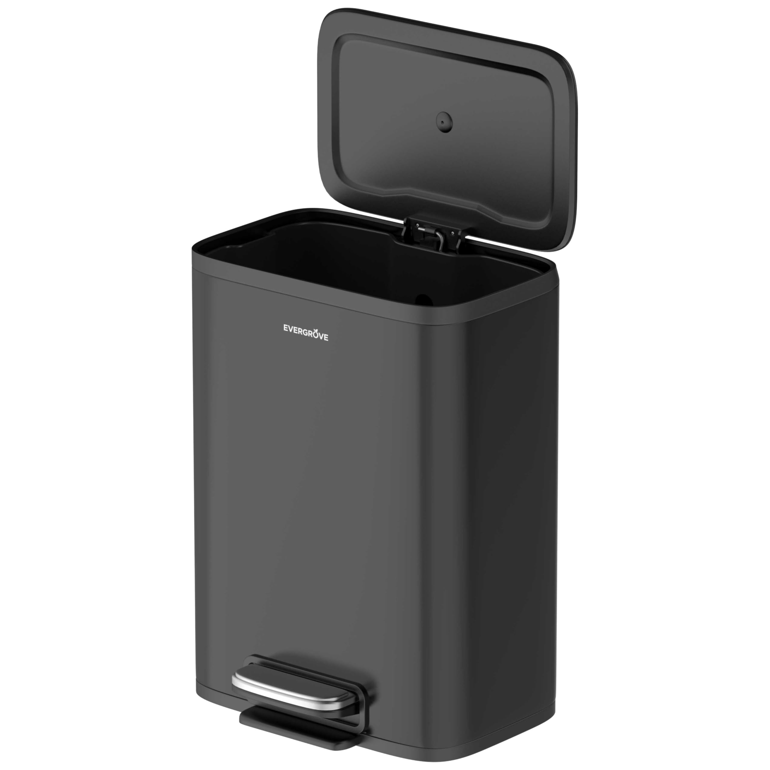 EverGrove 50L Stainless Steel Kitchen Bin, Soft-Close, Matte Black