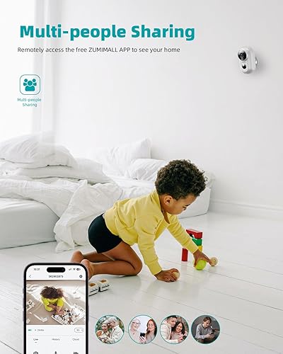 Miniatura 5 de ZUMIMALL Cámaras de seguridad inalámbricas para exteriores con soporte magnético, paquete de 4 cámaras de seguridad a pilas para exteriores con