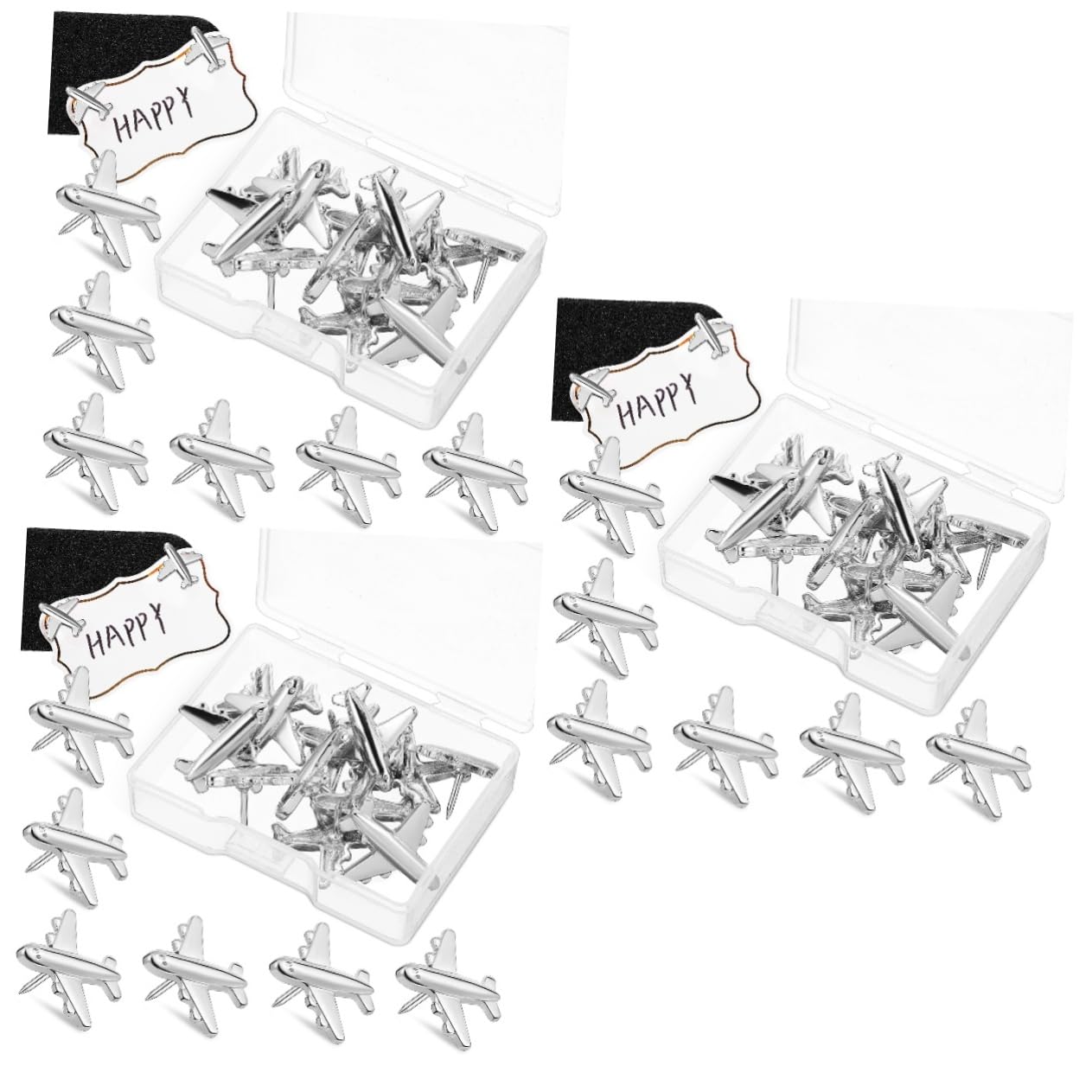OSALADI 3 Set Aeroplano Di Metallo Puntine Da Disegno Dell'aereo Pin Di Tavola Di Sughero Puntine Piane Puntine Decorative Da Viaggio Perni Dell'aereo Aerei Perno Aereo Puntina Pezzi*3