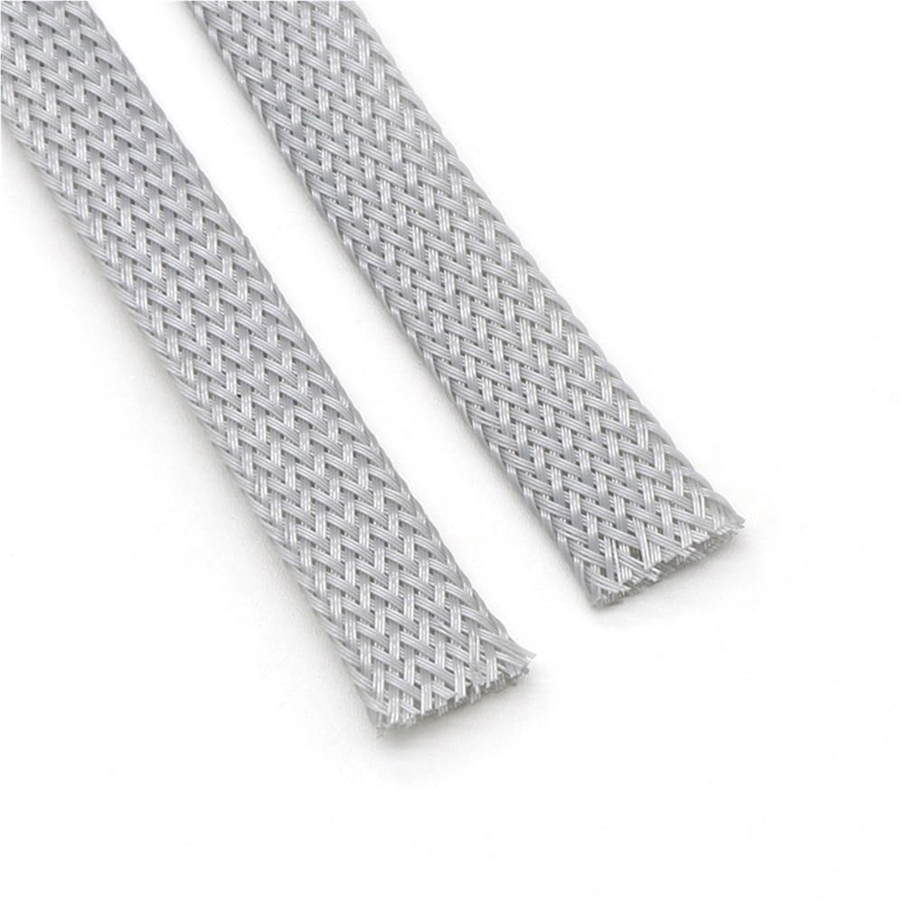 Manguitos de Manguera de Cable Trenzado, Manguitos de Alambre Trenzado de 5 m for protección de Cables de Dispositivos electrónicos, Grises, de 2 a 60 mm, de Pet.(50mm)