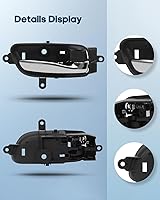 Vista 3 de ECCPP Manija de puerta cromada interior interior lado del pasajero para Nissan Altima Pathfinder 2013-2017 negro