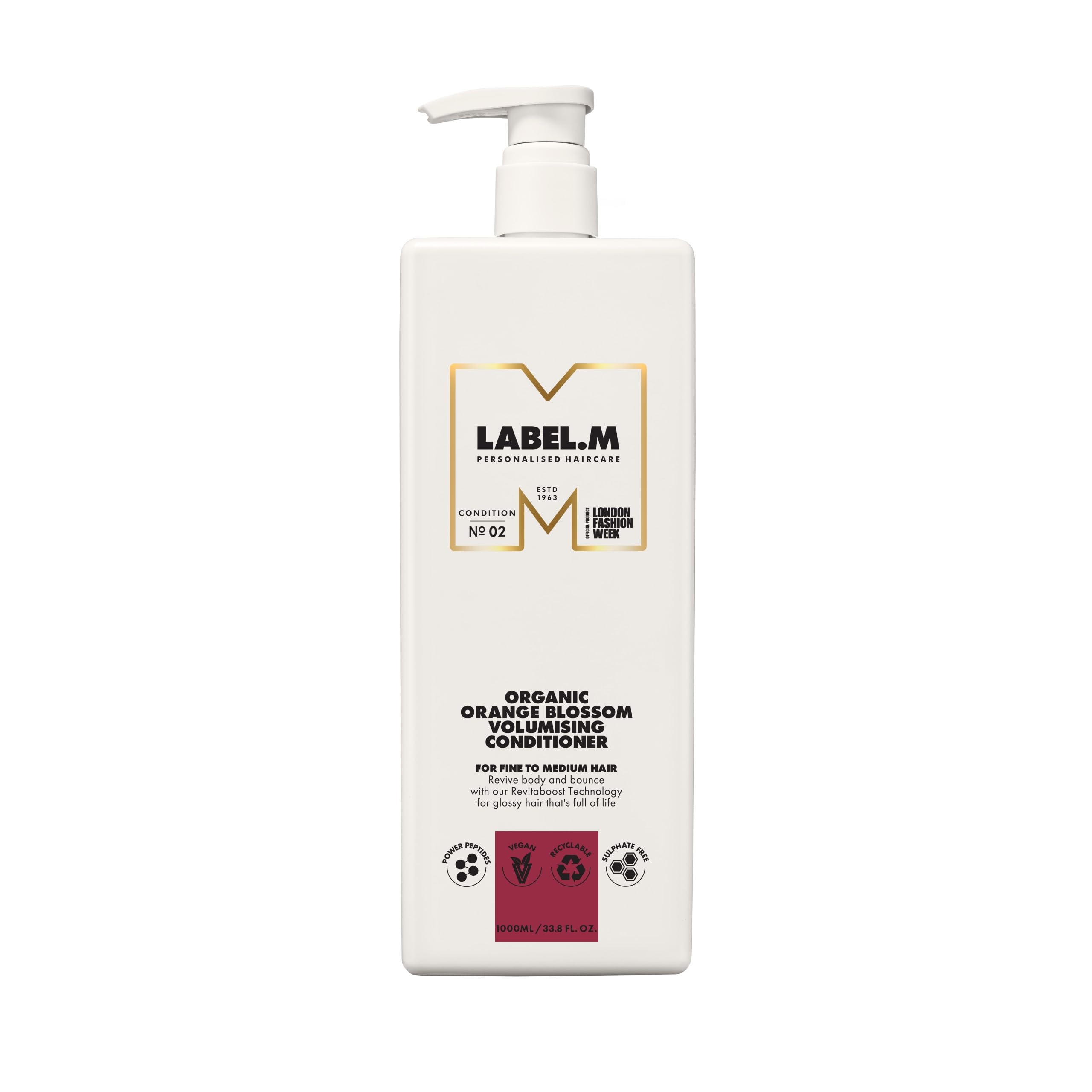LABEL.M Organic Orange Blossom Volumising Conditioner 1000ml – With Recyclable Pump