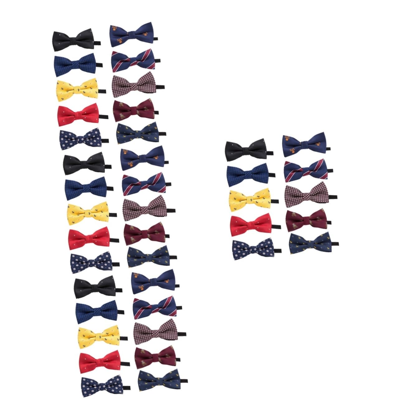 40piezas Conjunto De Pajaritas De Poliéster Diseño Clásico y Estampado Aleatorio Accesorio Para Fiestas Bodas y Celebraciones