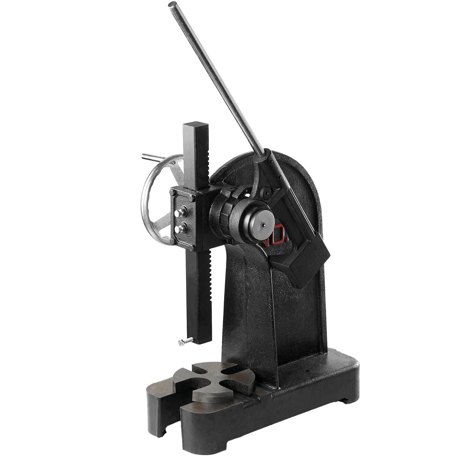 VEVOR Presse à Crémaillère, Presse à Arbre à Cliquet de 3 T, avec Levier et Volant, Hauteur Max. 310 mm, Presse à Poinçonner Manuelle de Bureau en Fonte, pour Estampage, Pliage, Étirement, Formage