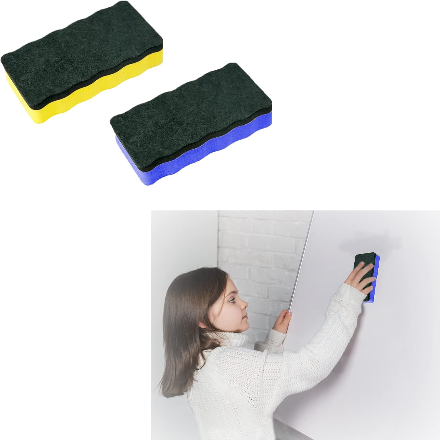 Whiteboard Rubbers, 2PCS White Board Eraser Chalk Board