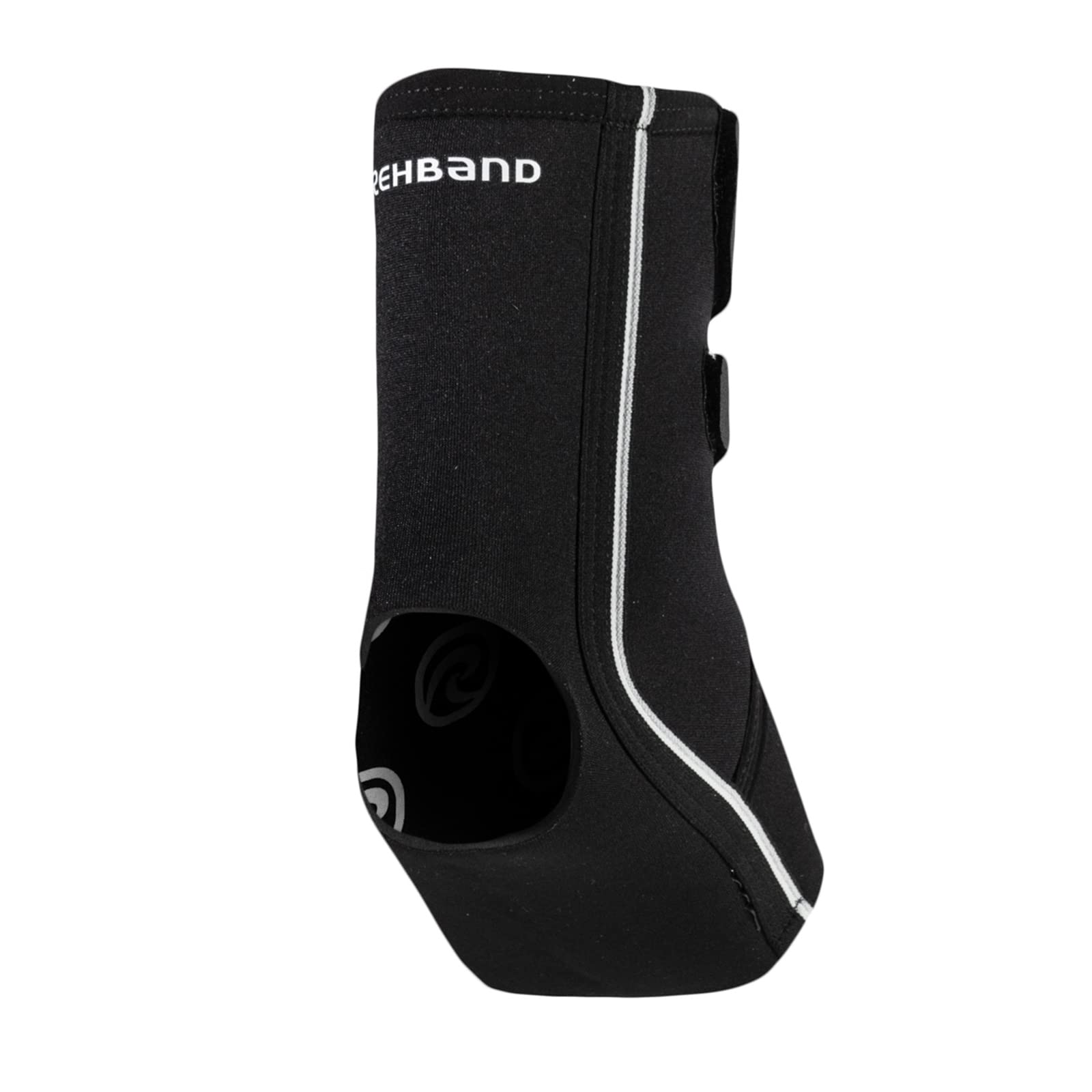 Rehband support de cheville, chevillère en néoprène 5 mm avec ajustement individuel, compression et soulagement, stabilisateur pour sport et usage quotidien - tailles S-XL, Couleur:Noir, Taille:L
