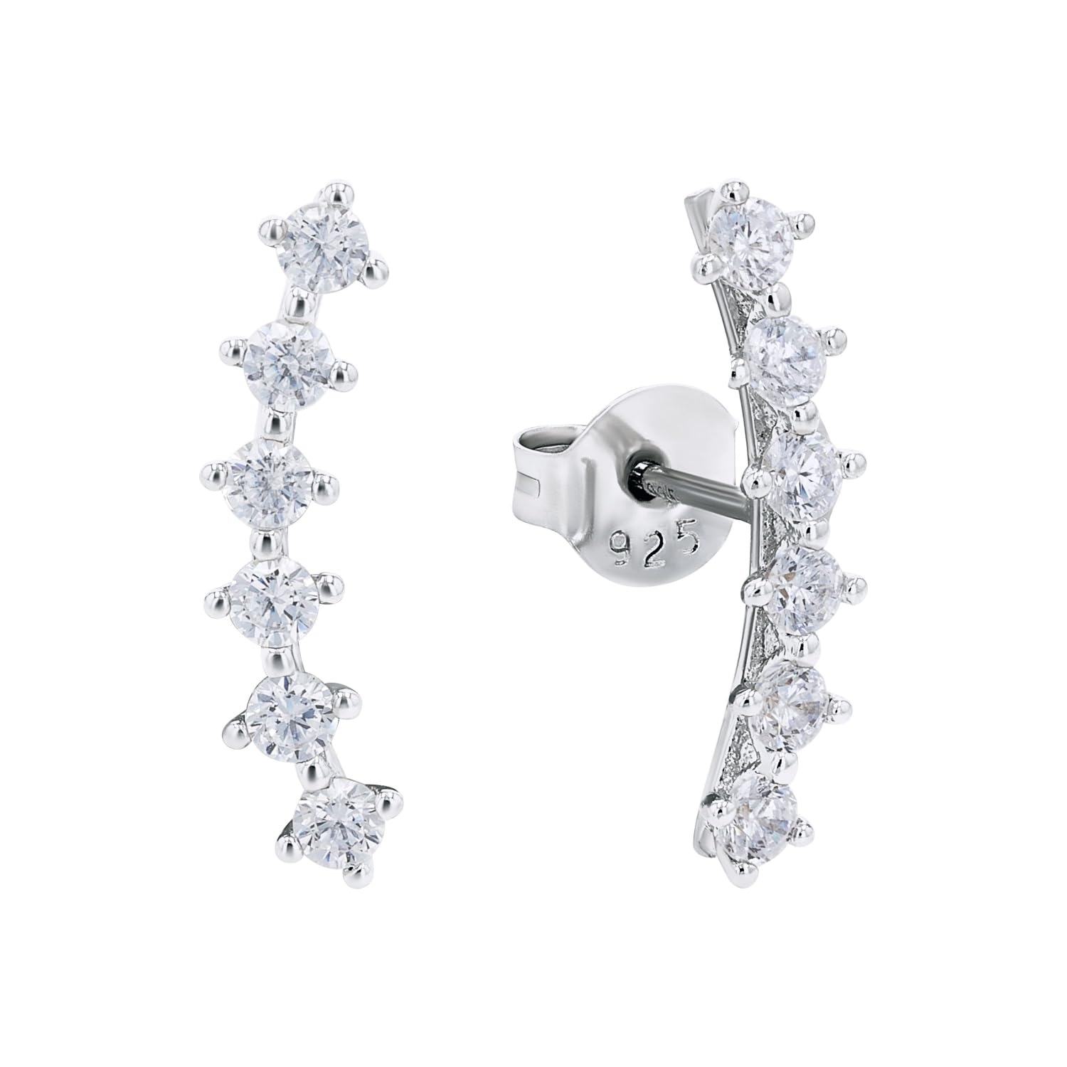 Amor stud earrings 925 Sterling silver women's earrings, with synthetic zirconia, 1.8 cm, silver, comes in jewelry gift box, 2028389