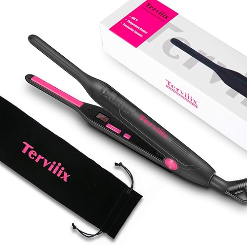 Terviiix Plancha de lápiz planchas pequeñas para cabello corto corte de barba y duende mini alisador de pelo de turmalina de cerámica de 310 Terviiix Plancha de lápiz planchas pequeñas para cabello corto corte de barba y duende mini alisador de pelo de turmalina de cerámica de 310