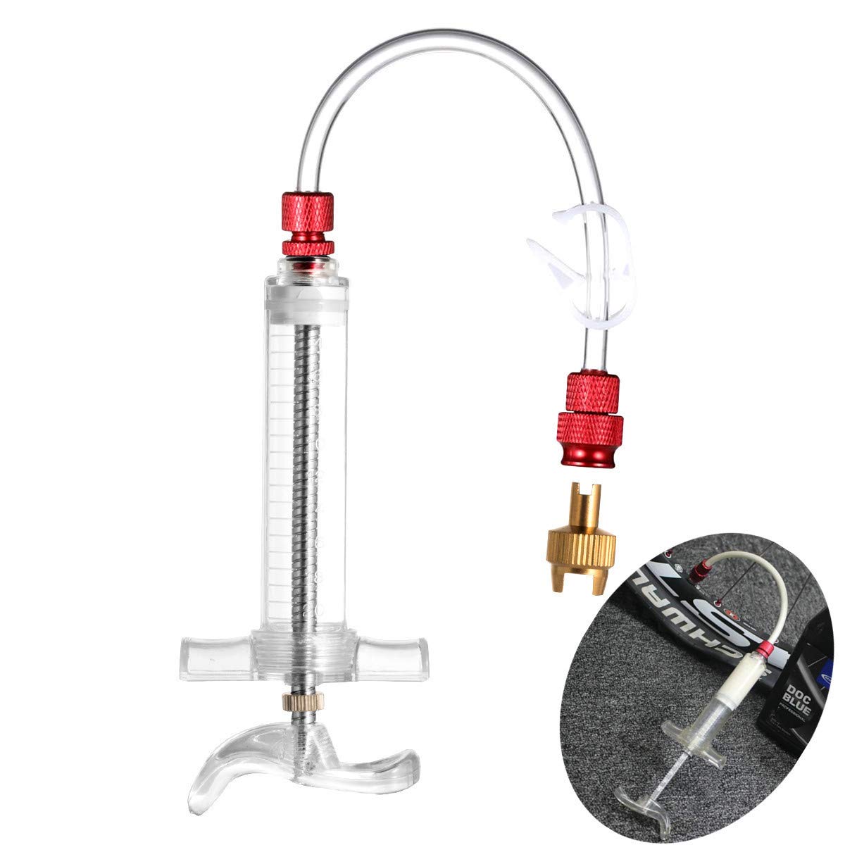 CNCBike Tubeless Tire Sealant Injector for Stans No Tubes Sealant with Presta Schrader Valve Core Removal Tool Set,20ml/50ml