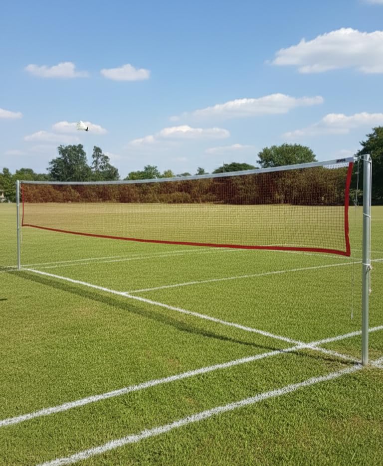Professional Portable Badminton Net – Durable Nylon Mesh for Outdoor Backyard, Park, & Indoor Court Play – Standard Tournament Size with Reinforced Red Borders-image-47