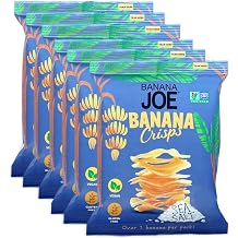 Banana Joe   Sea Salt Banana Crisps | Vegan & Gluten Free Snack, Healthy Snack, Savoury Banana Chips Pack of 6 x 23g | 6 Pack  Pack of 6 x 23g | 6 Pack