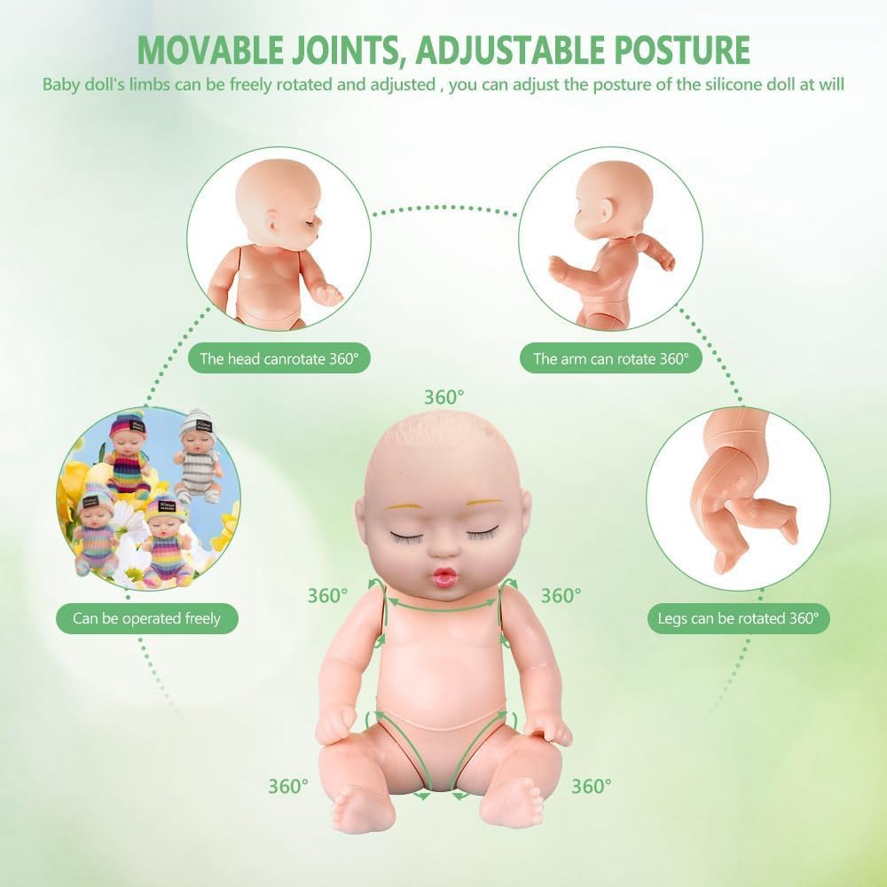 4 Pcs Mini Baby Dolls 4 Inch Gift Set, Cute Small Baby Doll Toys with Animal Clothes and Bunk Bed for Kids 3+ Year Old Gift (Style A) - Image 4