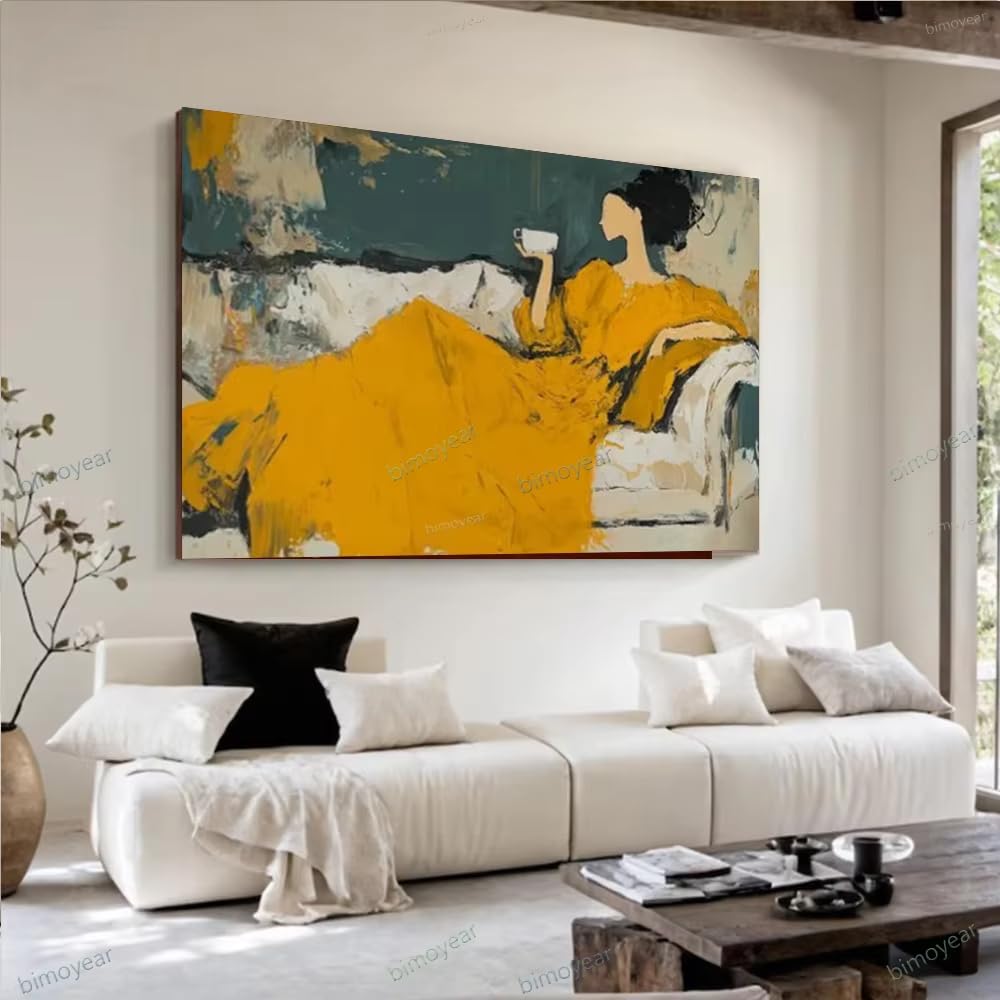 IHHGNB Abstract Painting on Canvas Modern Figure Mural Decoration Home Living Room Canvas Prints Wall Pictures Artwork(20x40cm(8x16in)/No frame)