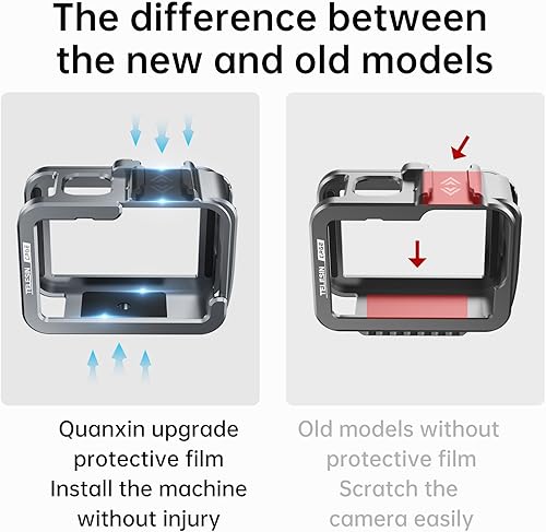 Miniatura 4 de TELESIN Carcasa de aluminio con marco protector de carcasa metálica para GoPro Hero 12 11 10 9 Negro, se adapta a Go Pro cuando ND CPL Filtro de